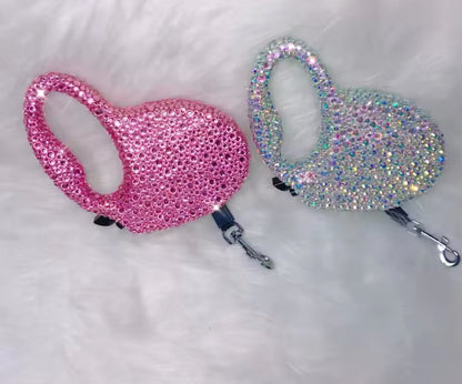 Enrouleur de laisse Bling-Bling – Laisse rétractable de luxe avec strass pour chien