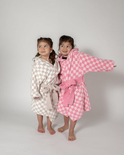 Robe à capuche à carreaux pour enfants - réapprovisionnement en avril