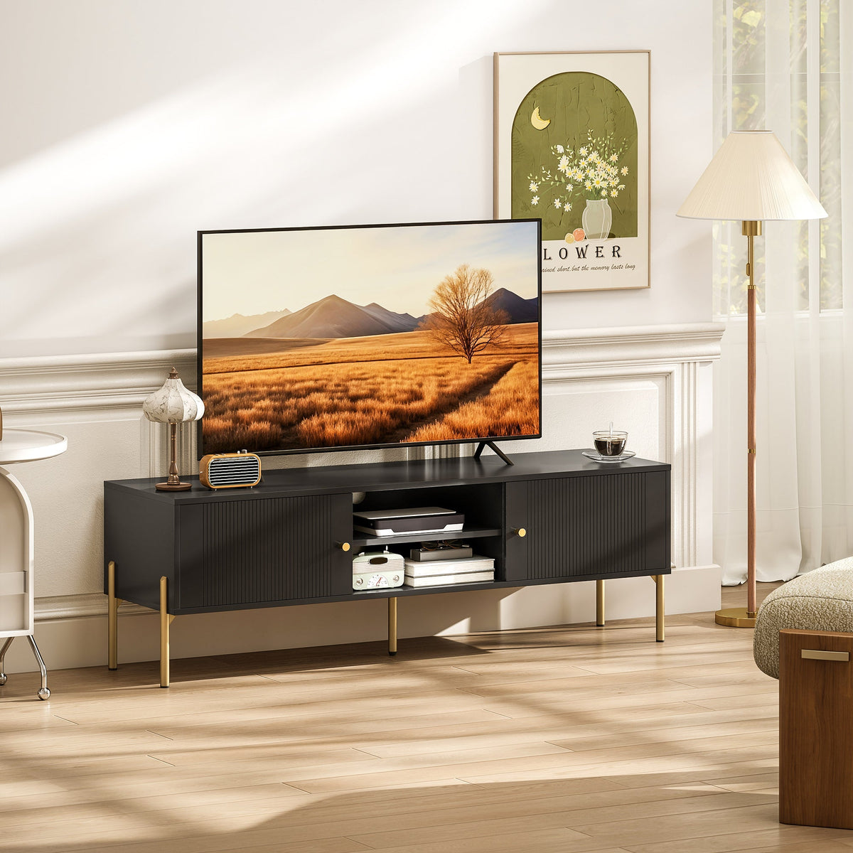 Meuble TV Harley pour téléviseurs jusqu'à 65 po - Noir