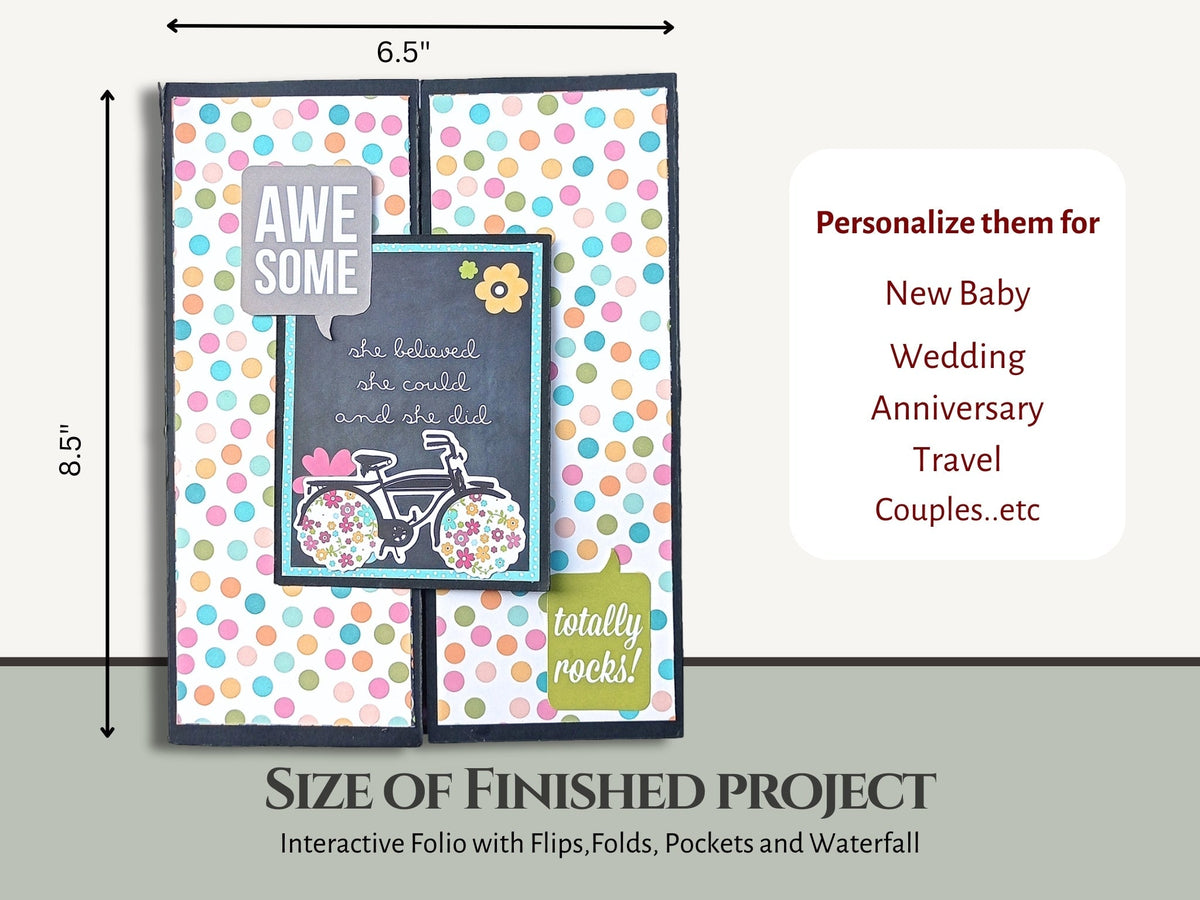 CrafTreat Scrapbook Blank Precut Album Base - Gate Fold Folio - White