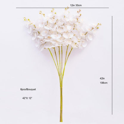 Bouquet d'orchidées artificielles blanches Zuna 106,7 cm x 30,5 cm (lot de 6)