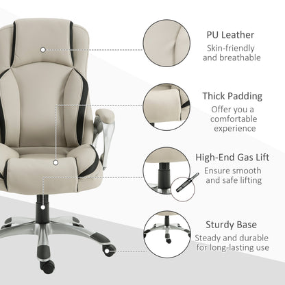 Fauteuil de bureau de direction ergonomique Fisher - Beige/Noir