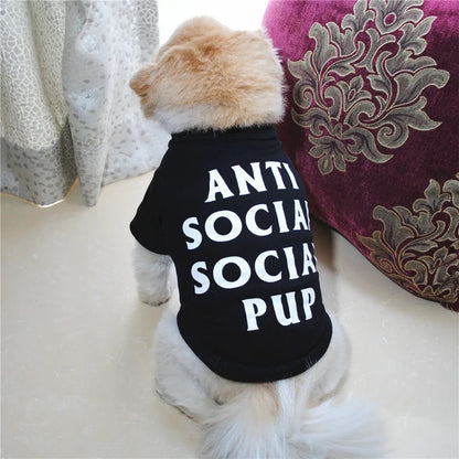 T-shirt « Anti Social Social Pup » | T-shirt graphique pour chien