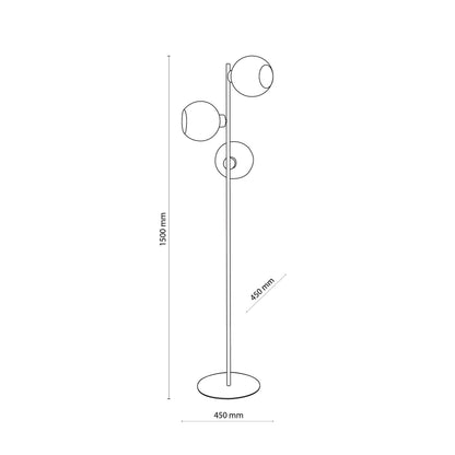 Lampadaire scandinave CUBUS Graphite pour salon, chambre et bureau – Éclairage moderne et minimaliste (Liquidation)