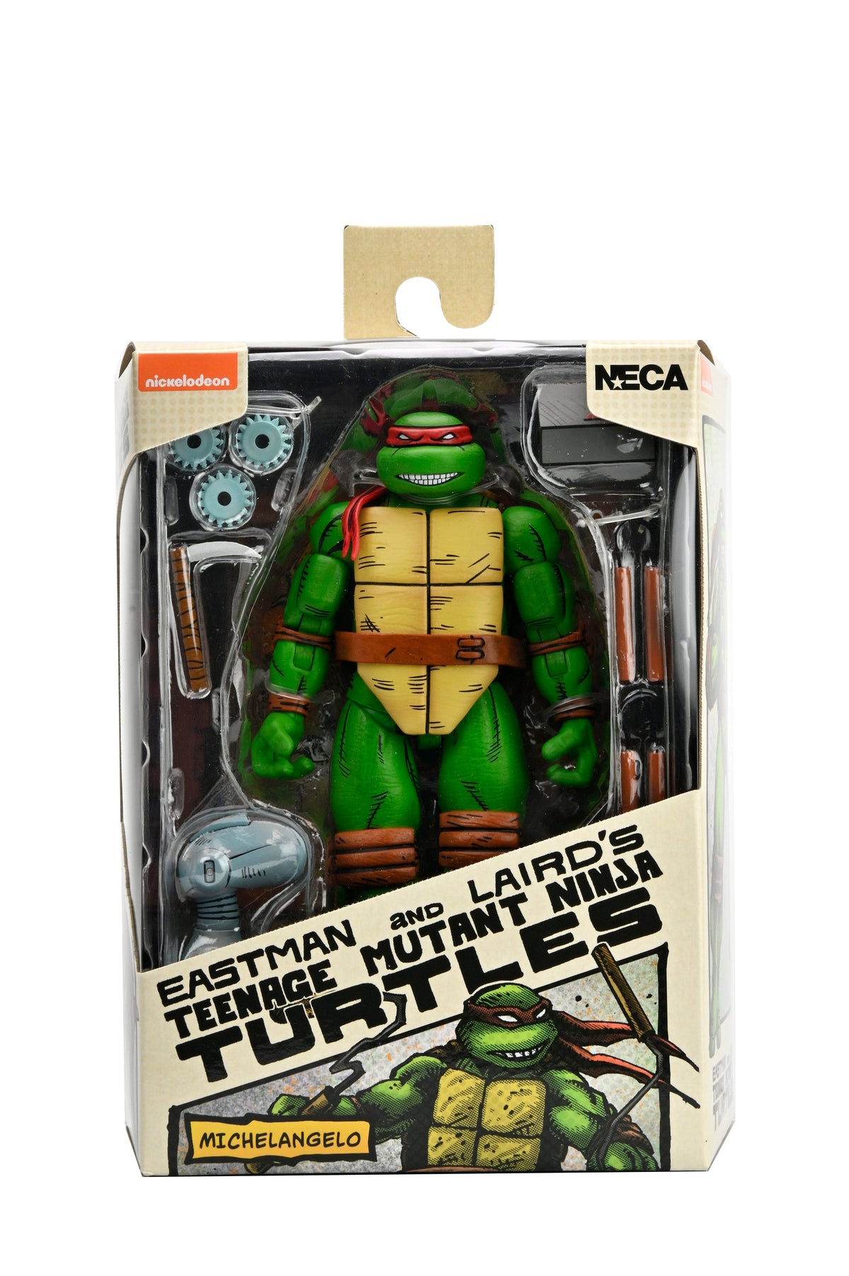 Tortues Ninja Mutantes Adolescentes (Mirage Comics) – Figurine articulée échelle 7" – Michelangelo (Emballage en mauvais état)
