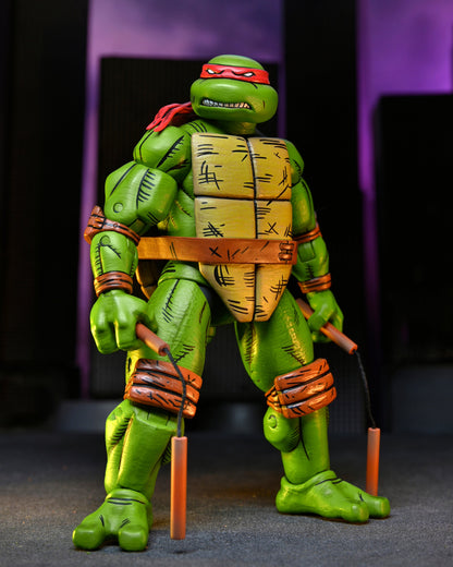 Tortues Ninja Mutantes Adolescentes (Mirage Comics) – Figurine articulée échelle 7" – Michelangelo (Emballage en mauvais état)