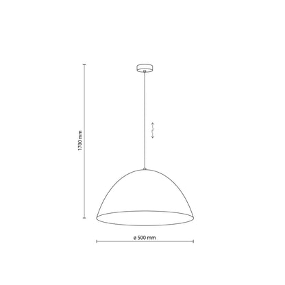 FARO Large Dome Pendant Light for Kitchen Island & Dining Table