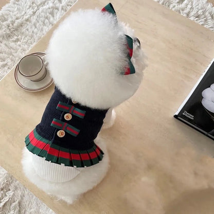 Robe pour chien Upper East Pup | Robe élégante avec son nœud assorti