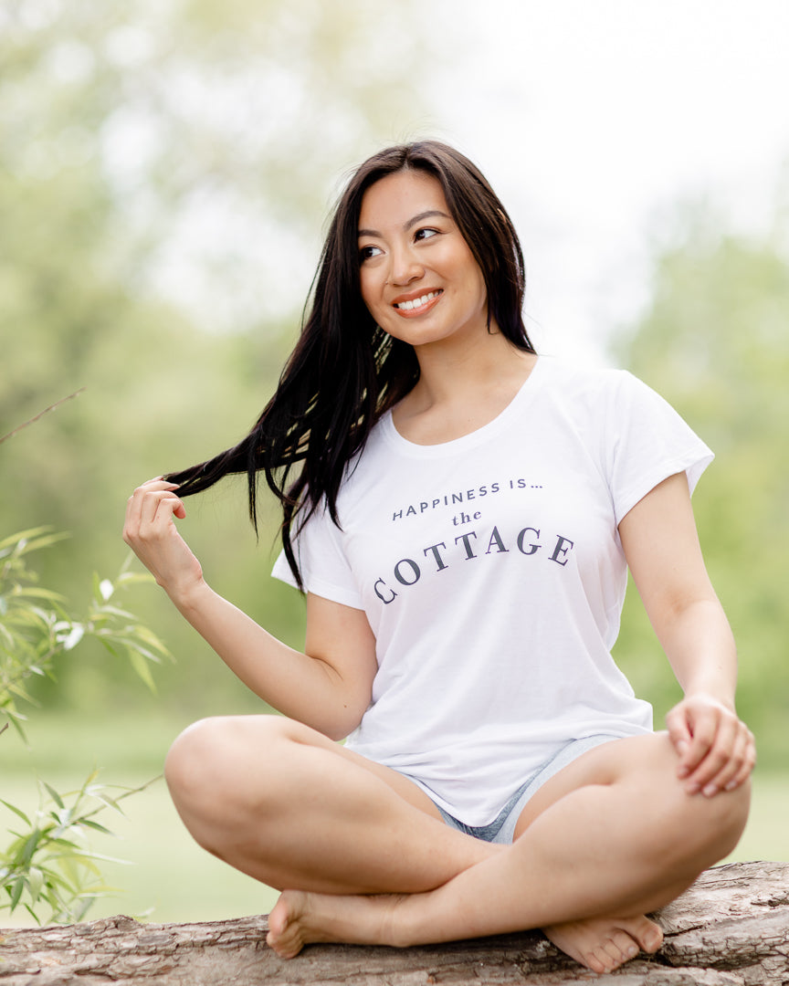 T-shirt en bambou Cottage pour femme, blanc
