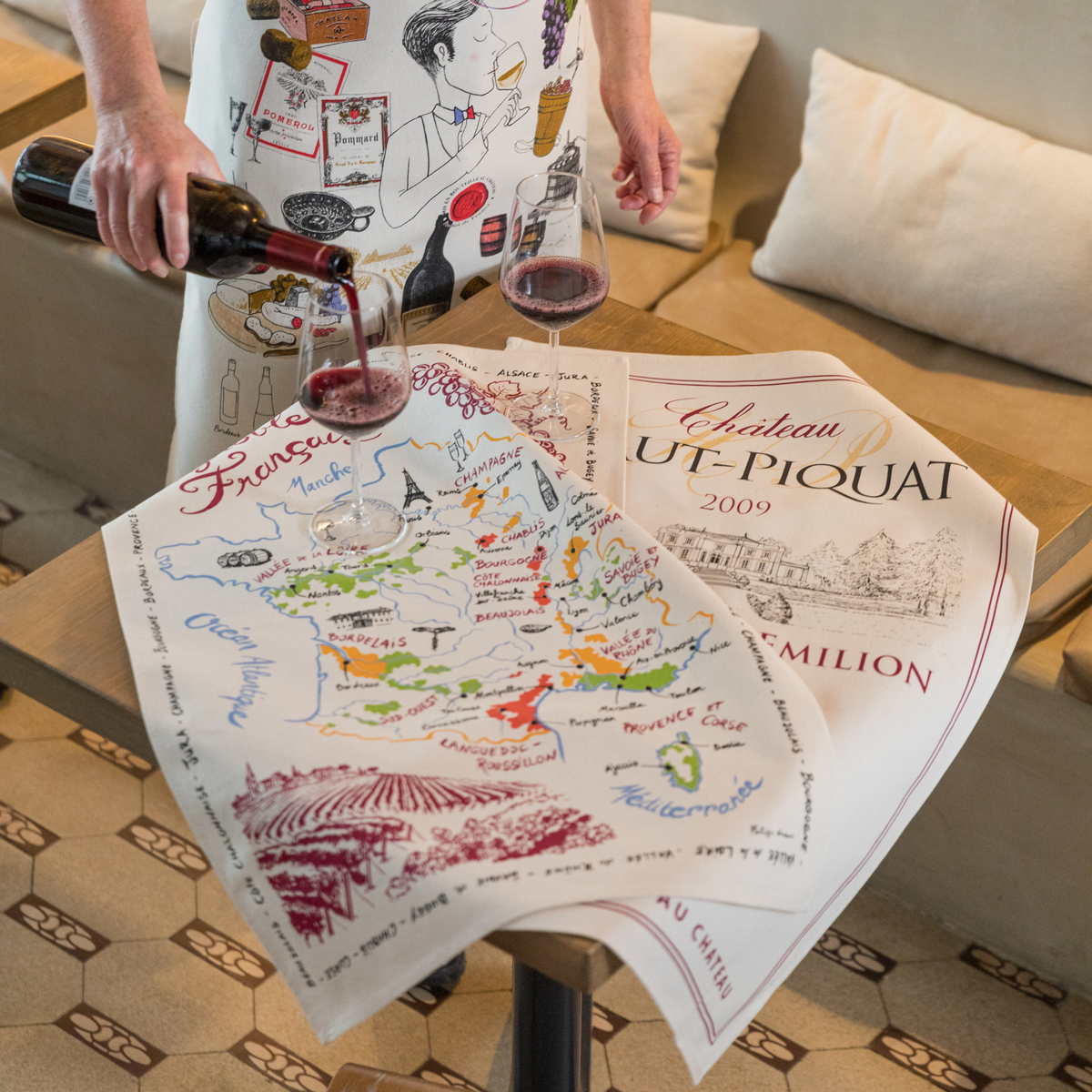 Torchons Carte des Vins de France
