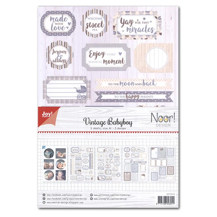 Joy! Crafts Feuilles de découpe A4 Vintage Bébé Fille (5 feuilles)
