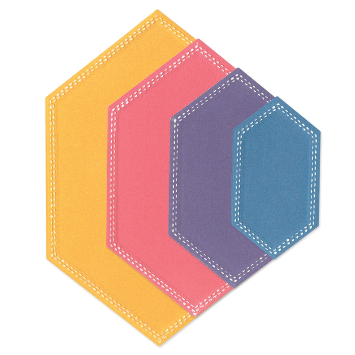 Sizzix Framelits Die Set 10 pièces Fanciful Framelits Belinda Stitched Hexagons by SP