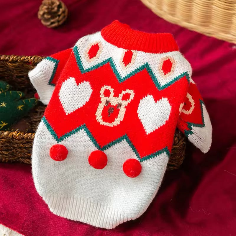 Pull de Noël George pour chiens – Pull de Noël festif pour chiens