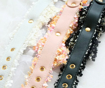 Collier pour chien en tweed fait main | Collier de luxe pour animaux de compagnie