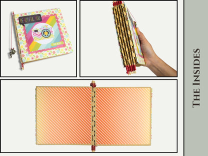 CrafTreat Blocs Vierge pour Scrapbook - Livre à Charnière Piano - Couleur Kraft
