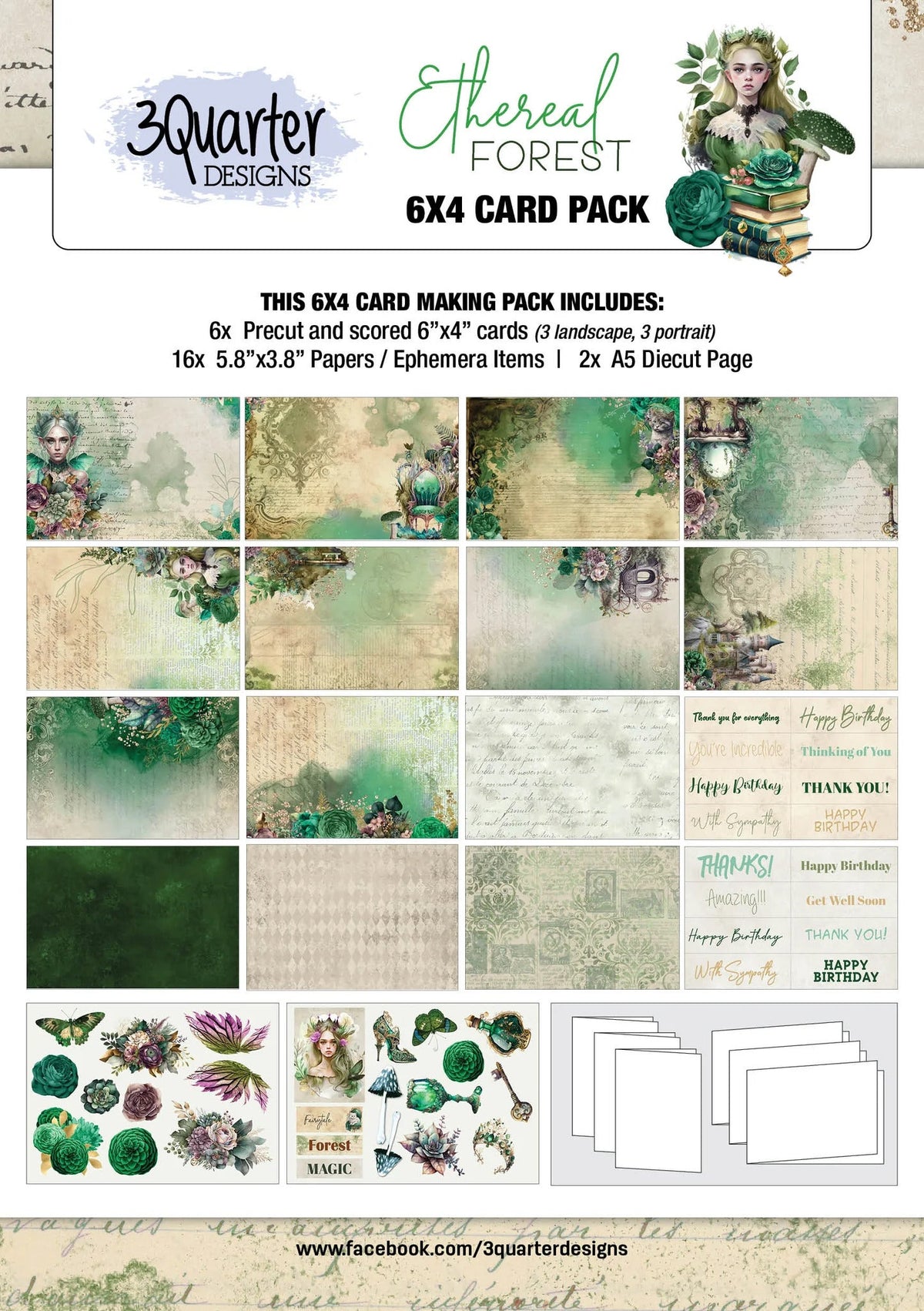 Lot de 6 cartes de la collection "Forêt éthérée" (10x15 cm)