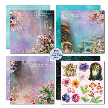 Lot de papiers 6x6 3Quarter Designs Visite au pays des fées