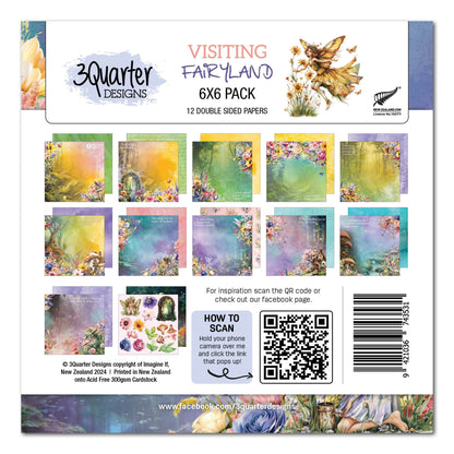 Lot de papiers 6x6 3Quarter Designs Visite au pays des fées