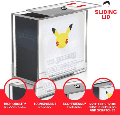 Pokemon ETB Elite Trainer Box w/ Sliding Lid Anti-UV - EVORETRO Acrylic Protector 4.0MM