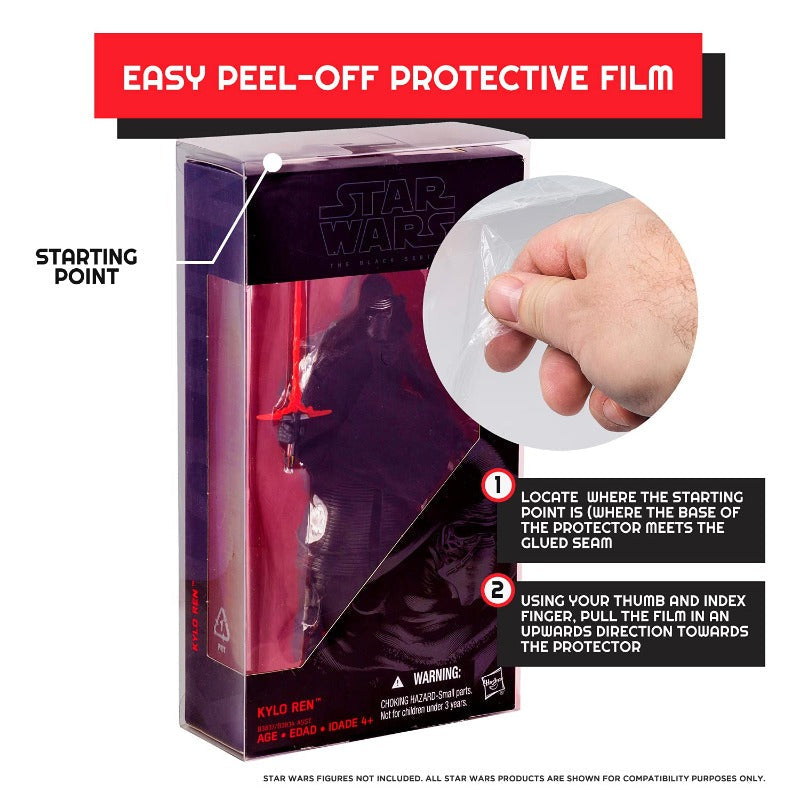 Star Wars Black Series 6’’ RED The Force Awakens (Black Box) - EVORETRO PET Protectors - Pack of 10