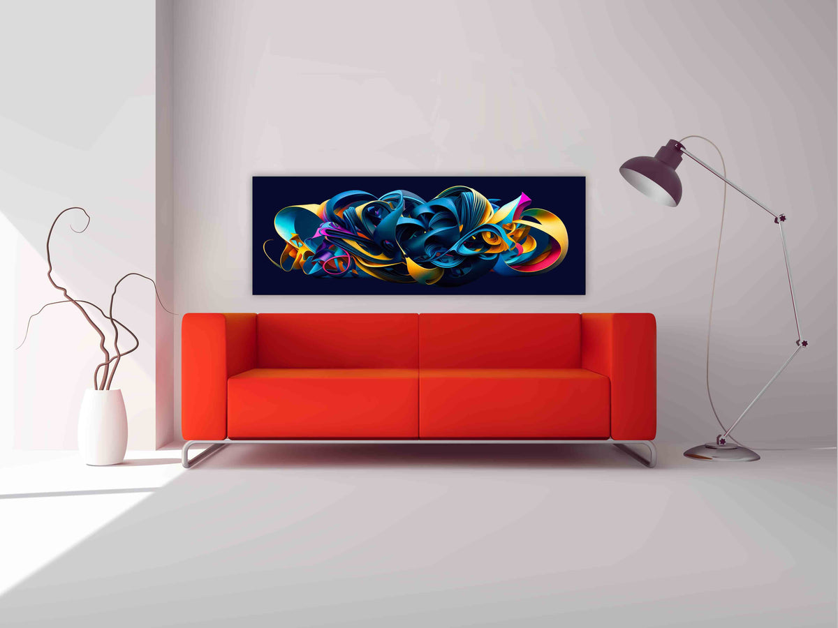 Grande décoration murale sur toile - La vie vibre dans un mélange de couleurs - Œuvre d'art abstraite