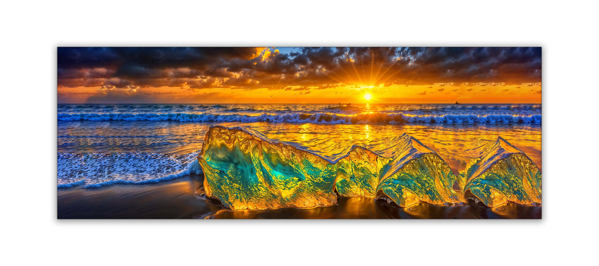 Tableau sur toile HDR Rochers de plage - Paysage urbain