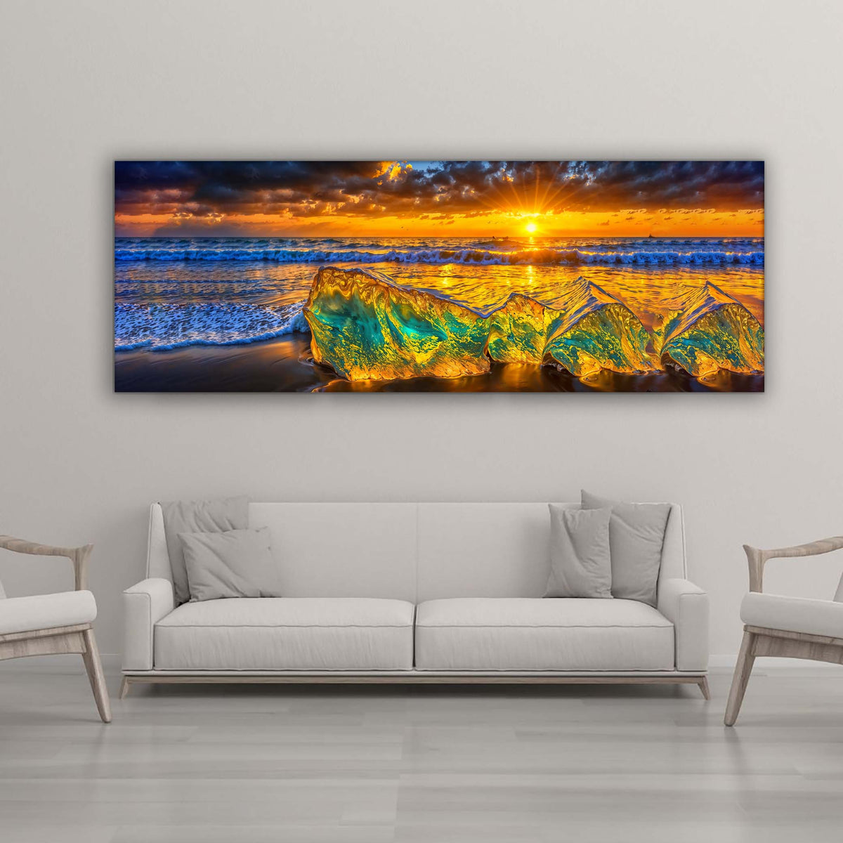 Tableau sur toile HDR Rochers de plage - Paysage urbain
