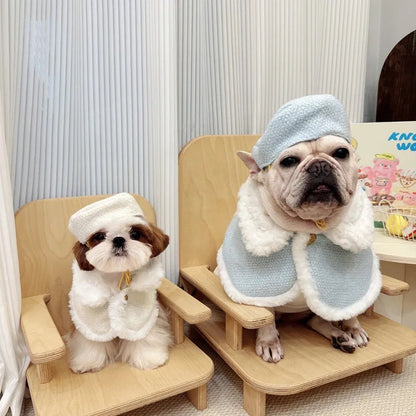 Magnifique ensemble cape pour chien | Cape élégante avec bonnet assorti