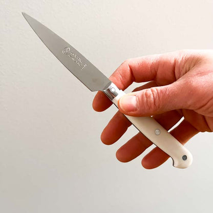Kitchen Paring Knife with Full Tang Blade, Cream Handle