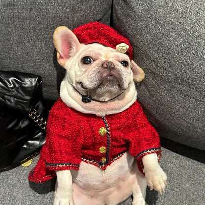 Dog Dress & Hat Set | Chewnel Tweed Dog Outfit