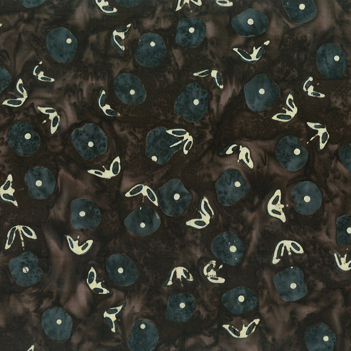 Banyan Batiks - Pétales de fleurs - Imprimé floral minuscule marron foncé - 80764-36