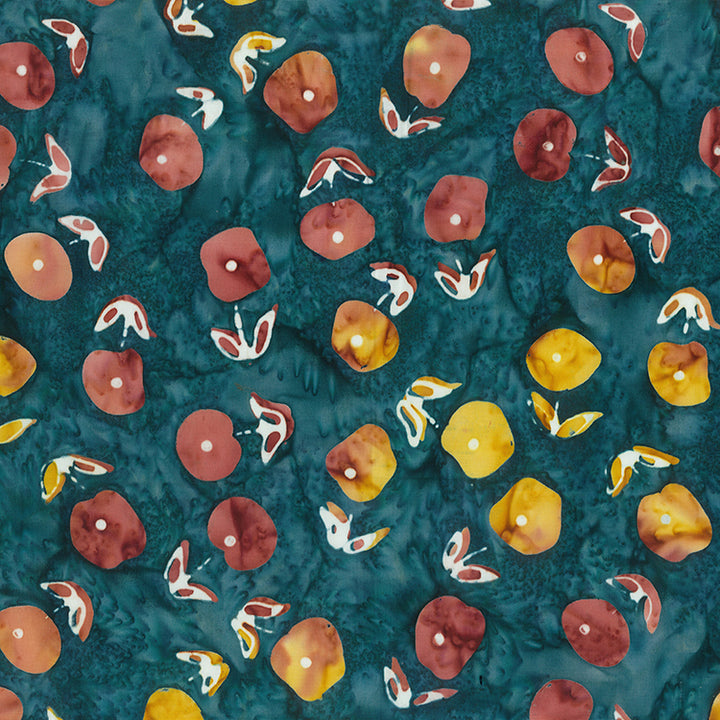 Banyan Batiks - Pétales de fleurs - Imprimé fleuri minuscule sarcelle - 80764-63