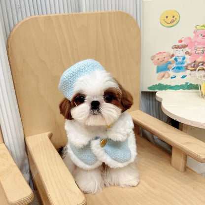 Magnifique ensemble cape pour chien | Cape élégante avec bonnet assorti