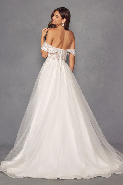 Robe de mariée bustier avec appliqués floraux