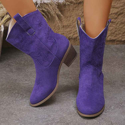 Women's Retro Western Boots – Pointed Toe Embroidery Fashion Cowboy Boots