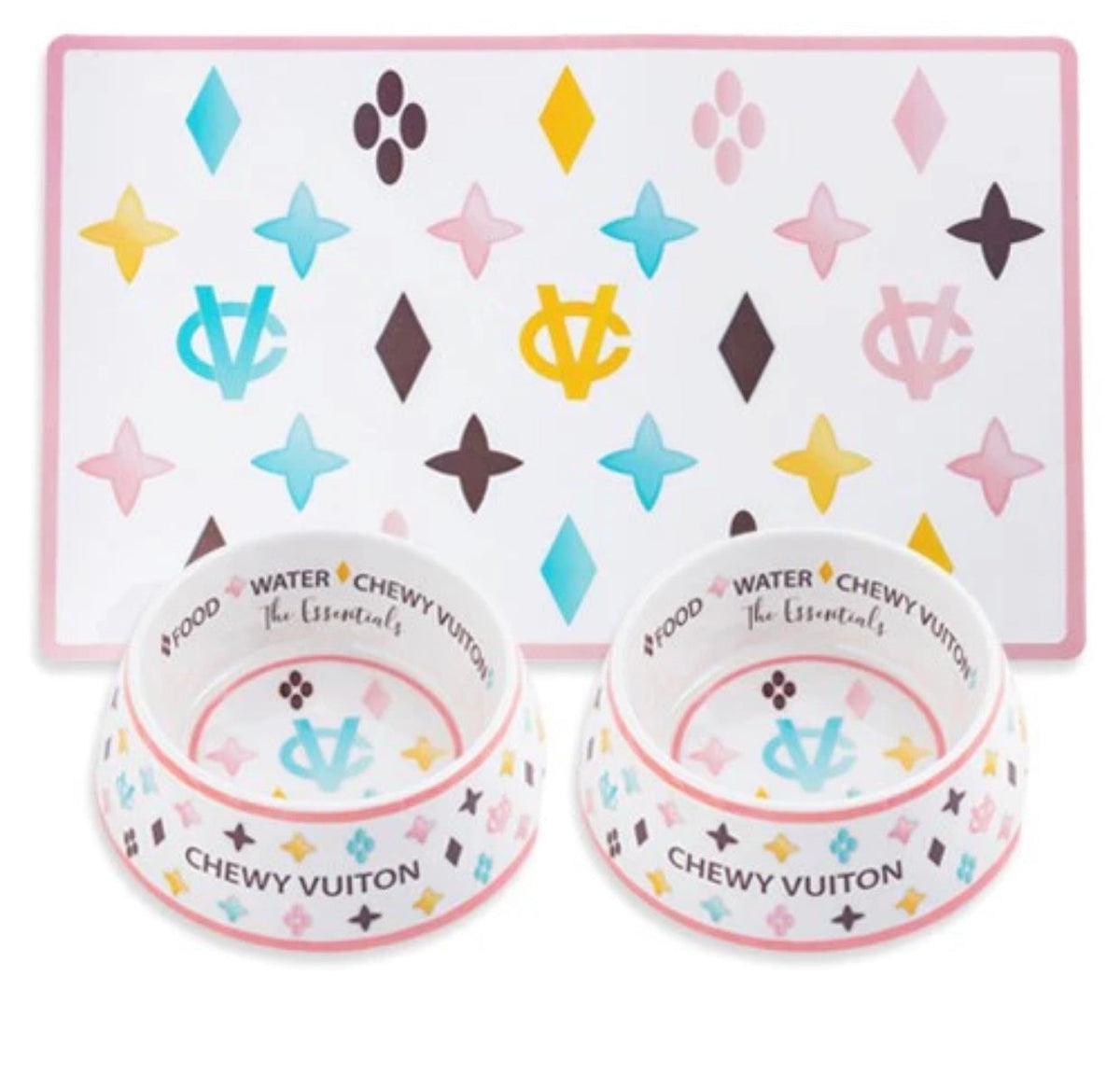 Ensemble de gamelles Chewy Vuiton pour chien – Set d'alimentation pour chien