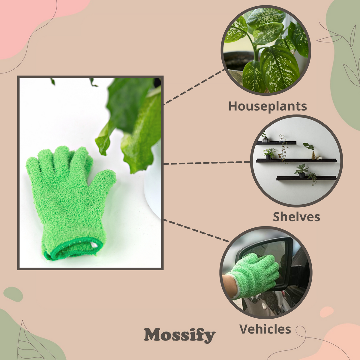 Gants en microfibres Leaf Shining