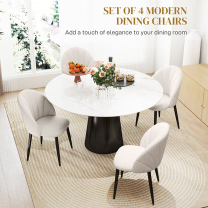 Skylar Chaises de salle à manger modernes, lot de 4 - Blanc crème