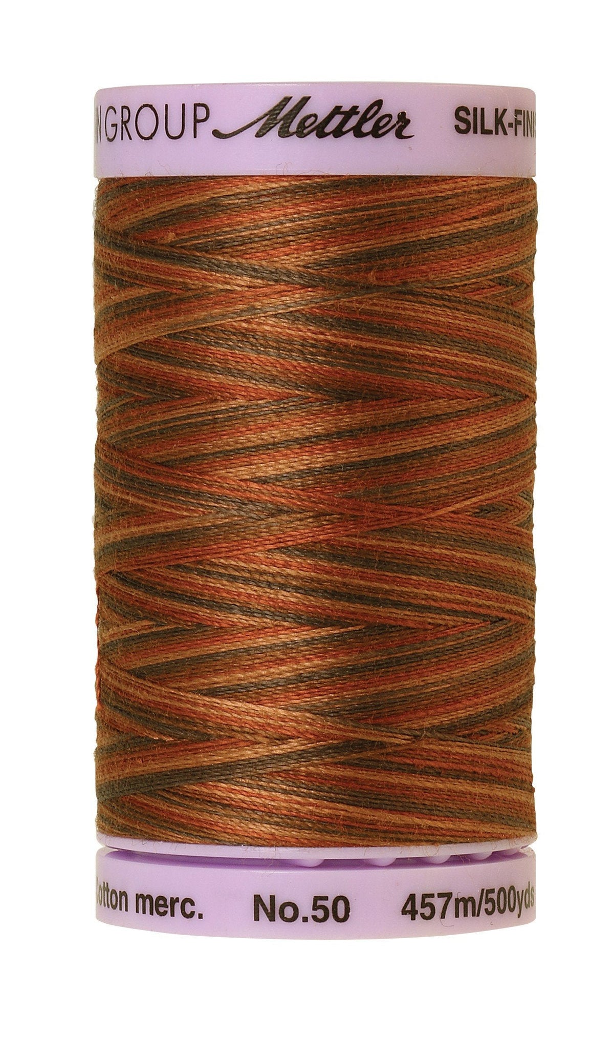 Fil de coton mercerisé panaché Mettler Silk-Finish 50wt, 500yd/457M Chocolatte