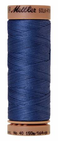 Fil de coton plein Mettler Silk-Finish 40wt 164 yd/150 m bleu cobalt