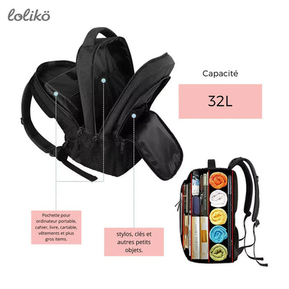 Black versatile backpack