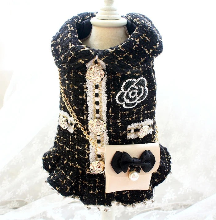 Dog Dress Set | Coco Chewnel Dog Dress with Purse
