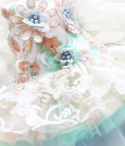 Sakura Bloom Dog Dress | Embroidered Occasion Dog Outfit