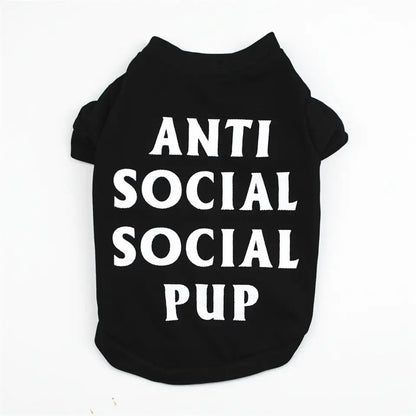 T-shirt « Anti Social Social Pup » | T-shirt graphique pour chien