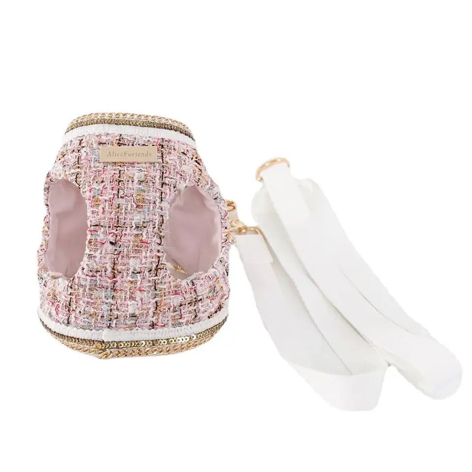 Dog Harness & Leash Set | Isabella Tweed Bow Walking Set