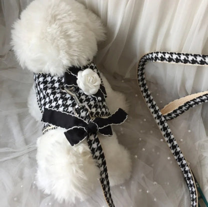 Ensemble de promenade Coco Plaid Tweed pour chien | Harnais et laisse