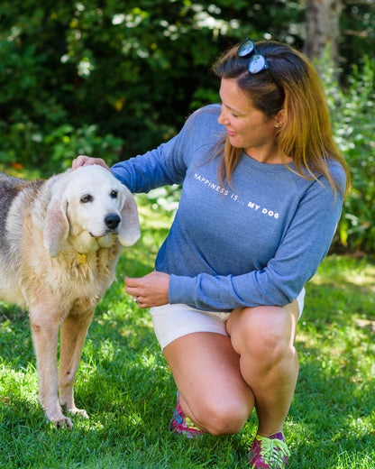 Sweat-shirt ras du cou My Dog pour femme, bleu marine chiné