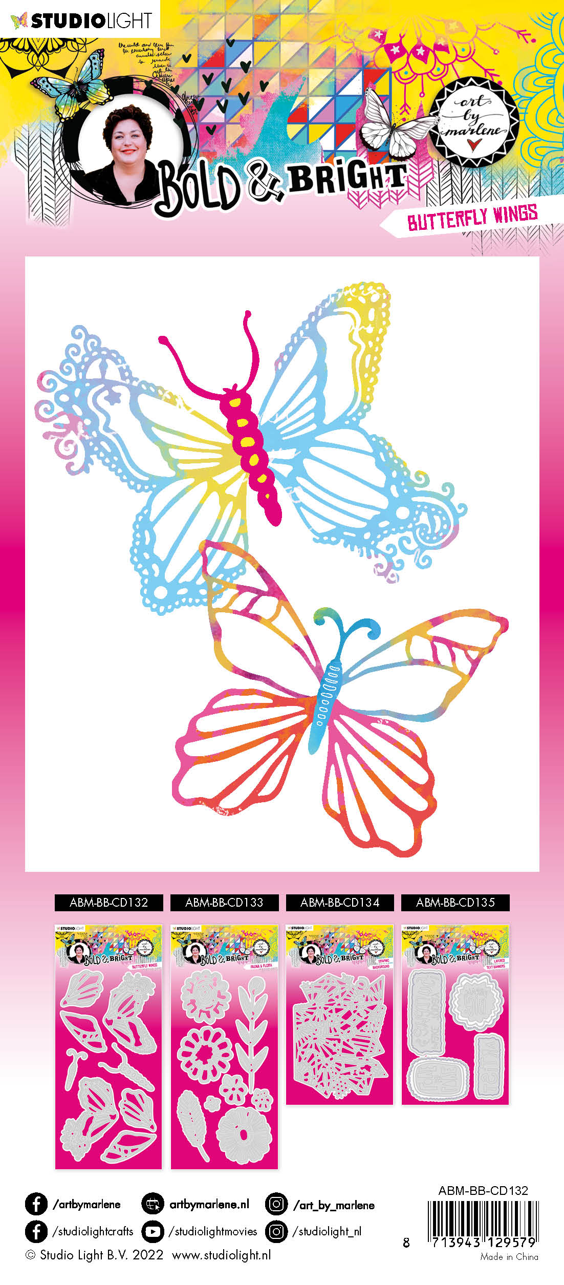 ABM Matrice de coupe Ailes de papillon Audacieux et éclatant 110x210x1mm 1 PC nr.132