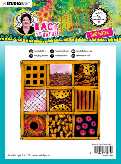 ABM Tampon transparent Bug Hotel Retour à la nature 140x140x3mm 1 pièce n°153