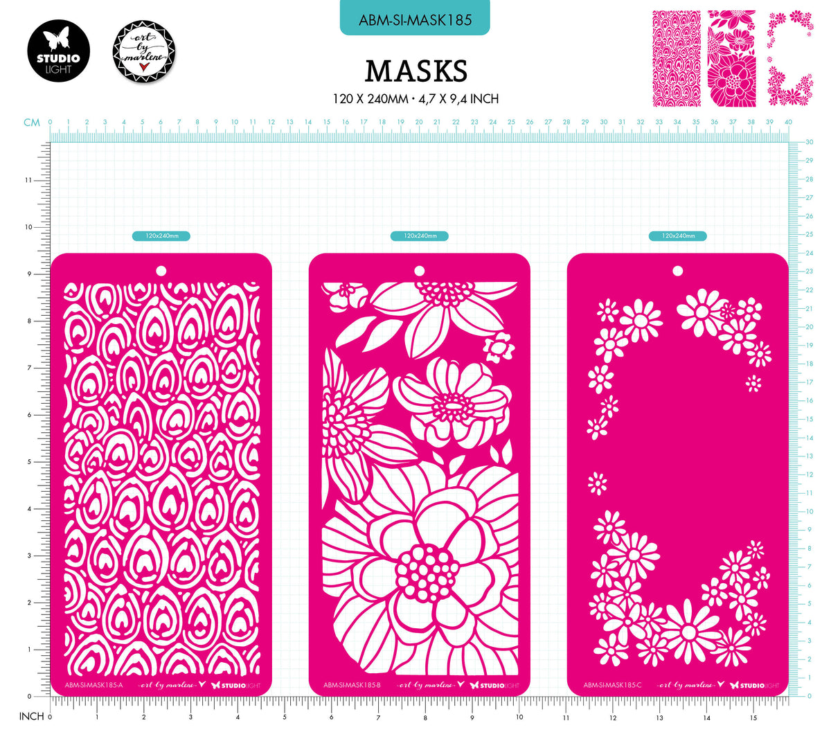 ABM Masque Eternal Trio Collection Signature 110x213x2mm 3 pièces n°185